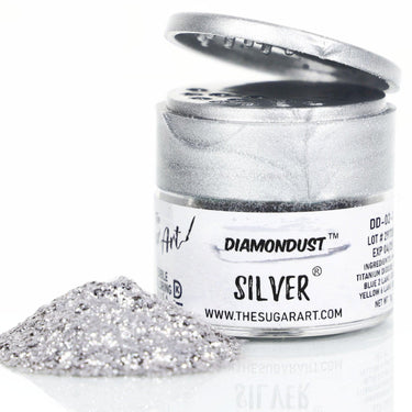 The Sugar Art - DiamonDust - Edible Glitter For Decorating Cakes, Cupcakes & More - Kosher, Food-Grade Coloring - Silver - 3 grams - ViaCheff.com